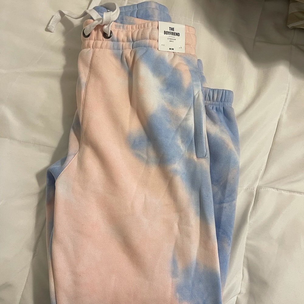 NWT Rue21 Pink and Blue Tie Dye Boyfriend Joggers - Picture 3 of 3